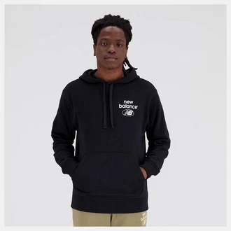 New Balance NB Essentials Hoodie Schwarz/Dunkelblau/Hellblau