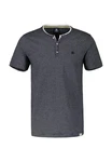 LERROS T-Shirt Serafino mit Finelinerstreifen Dunkelblau/Dunkelgrau/Grau