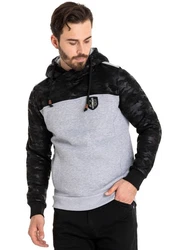Cipo & Baxx Kapuzensweatshirt Grau/Schwarz/Dunkelgrau/Hellblau
