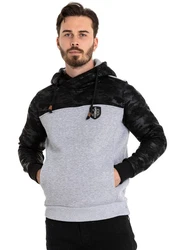 Cipo & Baxx Kapuzensweatshirt Grau/Schwarz/Dunkelgrau/Hellblau