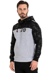 Cipo & Baxx Kapuzensweatshirt Grau/Schwarz/Dunkelgrau/Hellblau