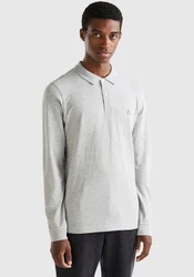 UNITED COLORS OF BENETTON Poloshirt Shirt graumeliert/jade