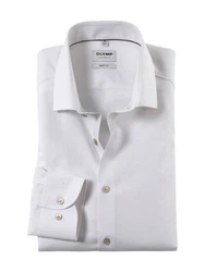 OLYMP Hemd Weiß/Creme/Dunkelblau