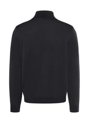 MAERZ Muenchen Strickpullover Rollkragen Schwarz/Dunkelblau/Dunkelgrau