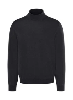 MAERZ Muenchen Strickpullover Rollkragen Schwarz/Dunkelblau/Dunkelgrau
