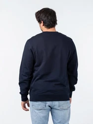 WOOD WOOD Sweater Hugh Info Sweatshirt Dunkelblau/Blau