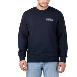 WOOD WOOD Sweater Hugh Info Sweatshirt Dunkelblau/Blau