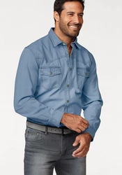Arizona Jeanshemd Western Stil Blau/Hellblau