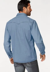 Arizona Jeanshemd Western Stil Blau/Hellblau