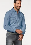 Arizona Jeanshemd Western Stil Blau/Hellblau