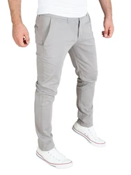WOTEGA Chinohose Adriano Herren Slim Fit Grau/Hellgrau