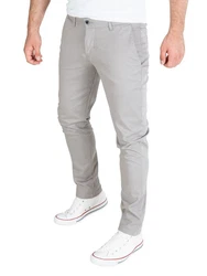 WOTEGA Chinohose Adriano Herren Slim Fit Grau/Hellgrau