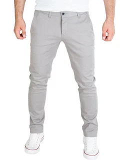 WOTEGA Chinohose Adriano Herren Slim Fit Grau/Hellgrau