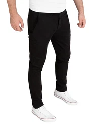 WOTEGA Chinohose Adriano Herren Slim Fit Schwarz