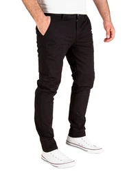 PITTMAN Chino Herren Hosen Derrick Khaki/Schwarz/Dunkelbraun/Dunkelrot
