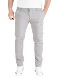 PITTMAN Chino Herren Hosen Derrick Grau/Hellgrau