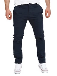 WOTEGA Herren Stoffhose Chino Style Glenn Dunkelblau/Hellblau/Blau