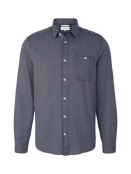 TOM TAILOR Hemd T-Shirt Hellblau/Dunkelblau/Blau/Grau
