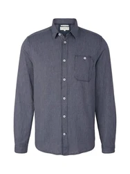 TOM TAILOR Hemd T-Shirt Hellblau/Dunkelblau/Blau/Grau