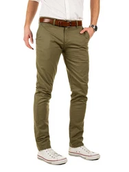 Yazubi Herren Chino Hose Modell Dustin Khaki/Dunkelgrün