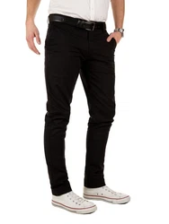 Yazubi Herren Chino Hose Modell Dustin Schwarz/Rot/Bordeaux