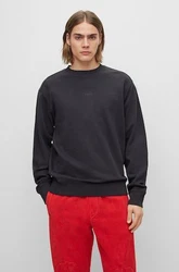 BOSS ORANGE Sweater Wefade Schwarz/Dunkelblau