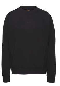 BOSS ORANGE Sweater Wefade Schwarz/Dunkelblau