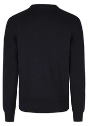 HECHTER PARIS Strickpullover mit Rippstruktur Dunkelblau/Schwarz