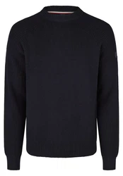 HECHTER PARIS Strickpullover mit Rippstruktur Dunkelblau/Schwarz
