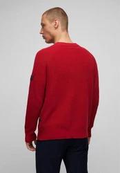 HECHTER PARIS Strickpullover mit Rippstruktur Rot/Dunkelrot