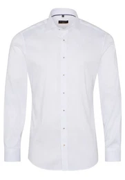 Klassische Bluse SLIM FIT Performance Shirt Langarm Hemd weiss 3377-00-F170