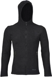Engel Jacke mit Kapuze Merino Wollfleece Dunkelgrau/Schwarz/Grau