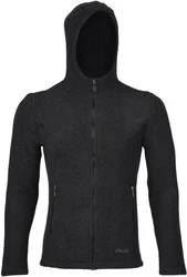 Engel Jacke mit Kapuze Merino Wollfleece Dunkelgrau/Schwarz/Grau