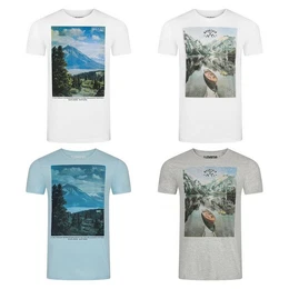 T-Shirt Herren Fotoprintshirt RIVLukas Regular Fit (4-tlg) Kurzarm Tee Shirt mit Rundhalsausschnitt aus 100% Baumwolle