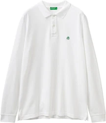 UNITED COLORS OF BENETTON Poloshirt Shirt Grün/Weiß