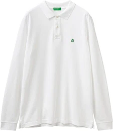 Langarm-Poloshirt mit seitlichen, kleinen Schlitzen