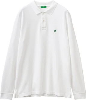 UNITED COLORS OF BENETTON Poloshirt Shirt Grün/Weiß