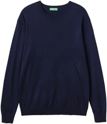 United Colors of Benetton Rundhalspullover im Look Dunkelblau/Blau/Hellblau/Türkis
