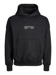 Jack & Jones Hoodie JORGRACIA GRAPHIC SWEAT HOOD Schwarz/Rot