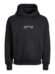 Jack & Jones Hoodie JORGRACIA GRAPHIC SWEAT HOOD Schwarz/Rot