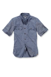 Carhartt Kurzarmhemd FORT SOLID Hellblau/Blau/Grau