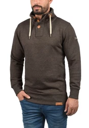 !Solid TripTroyer Herren Sweatshirt Pullover Troyer Pulli Mit Stehkragen Und Knopfverschluss Khaki/Dunkelgrün/Dunkelbraun/Braun/Grau