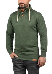 !Solid TripTroyer Herren Sweatshirt Pullover Troyer Pulli Mit Stehkragen Und Knopfverschluss Climb Ivy Melange
