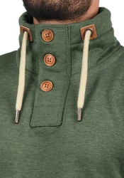 !Solid TripTroyer Herren Sweatshirt Pullover Troyer Pulli Mit Stehkragen Und Knopfverschluss Climb Ivy Melange