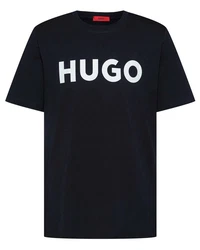 HUGO T-Shirt Dulivio dunkelblau/wei