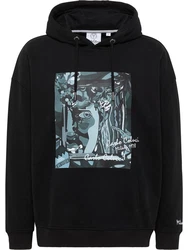 CARLO COLUCCI Hoodie De Val Schwarz/Hellblau/Grün