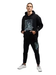 CARLO COLUCCI Hoodie De Val Schwarz/Hellblau/Grün