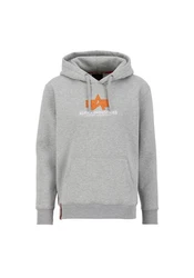 Alpha Industries Hoodie Basic (Rubber) Hellgrau/Grau/Rot/Silber