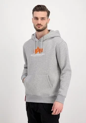 Alpha Industries Hoodie Basic (Rubber) Hellgrau/Grau/Rot/Silber