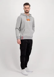 Alpha Industries Hoodie Basic (Rubber) Hellgrau/Grau/Rot/Silber